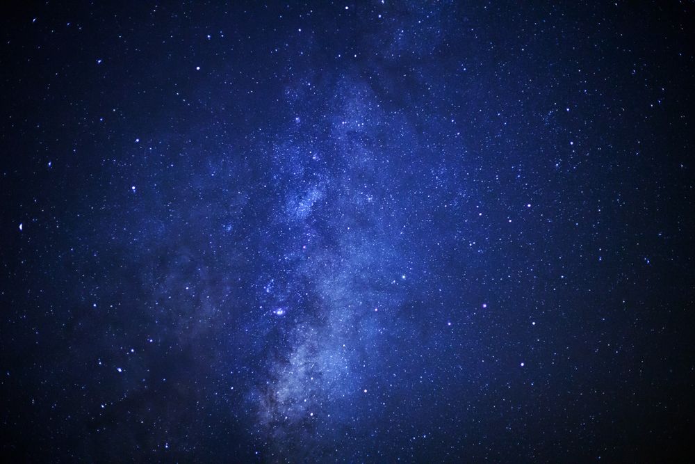 milky way galaxy and space dust in the universe, Long exposure photograph, with grain.