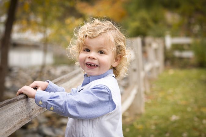 Adorable Boy Playing Outside