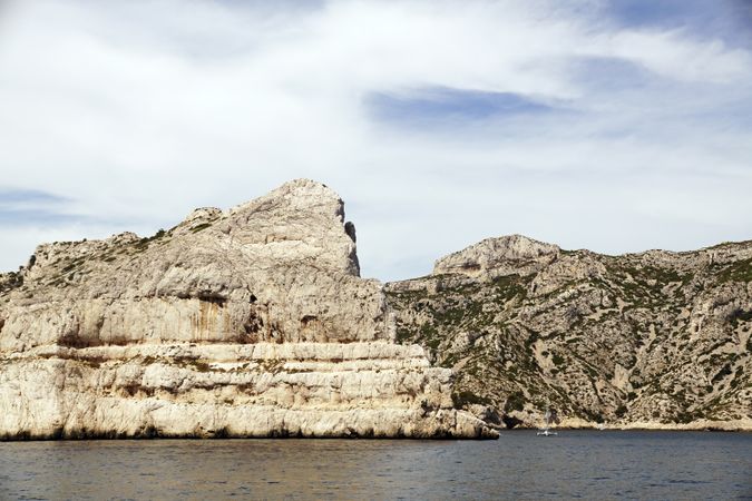 Beautiful limestone rocks on seashore