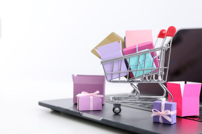 Concept of online shopping, and discounts