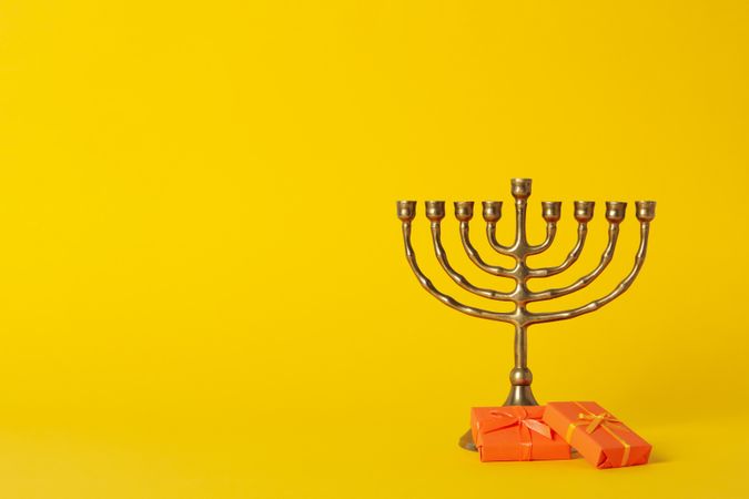 Concept of Jewish holiday, Hanukkah, space for text