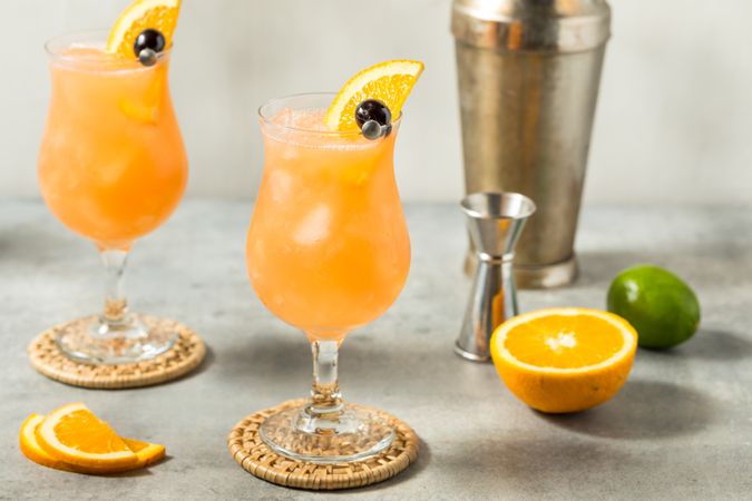 Cold Refreshing Rum Hurricane Cocktail