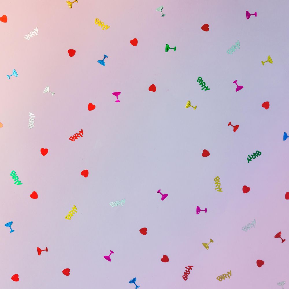 Pattern background made of party confetti
