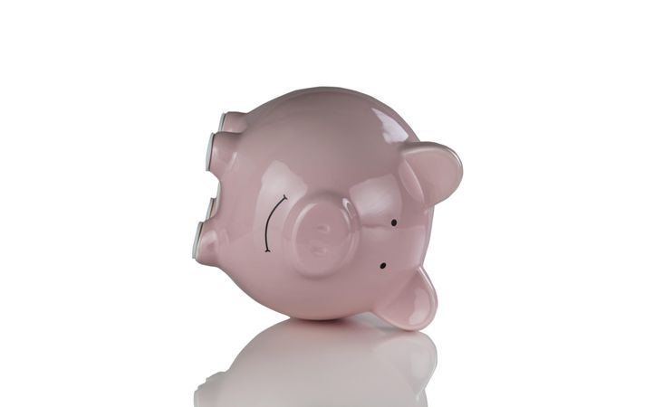 Financial bad times with sick piggy bank
