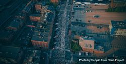 Aerial view of people protesting in Portland Maine, USA 5rBW15