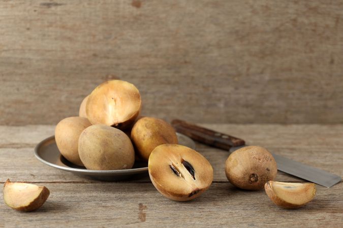 Ellipsoid Berry Fruit of Manilkara zapota, Sapodilla