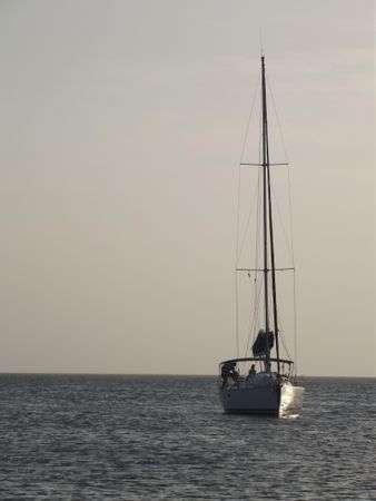 Big sailboat on sea