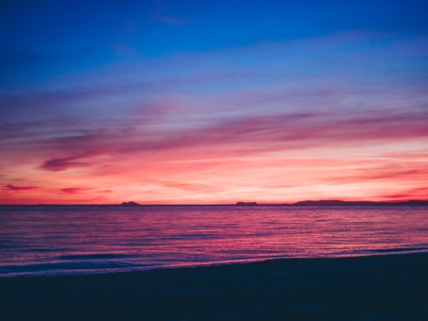 Sunset in the sky at seaside