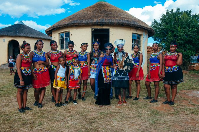Zulu guests with traditional bridee