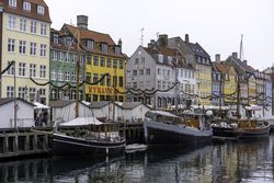 Canal in Denmark on overcast day