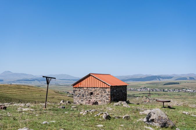 Medieval christian church in the mountains of Georgia