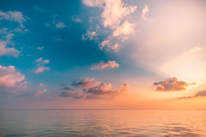 Beautiful sunset sky over the Indian Ocean