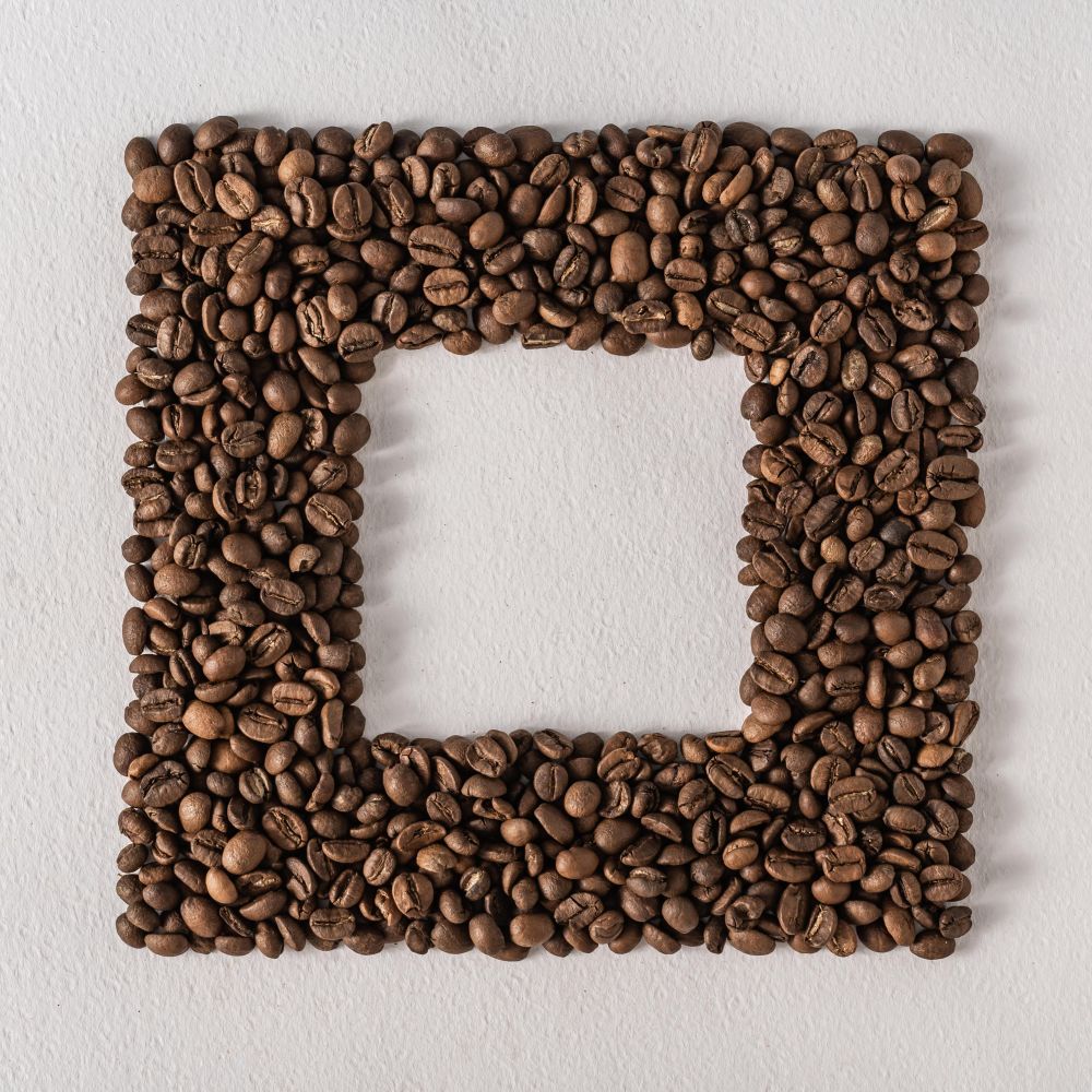 Frame of coffee beans