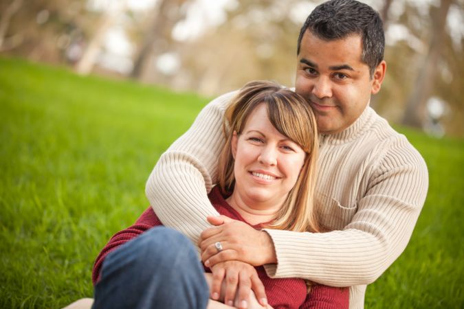 Relaxed Couple Portrait in the Park