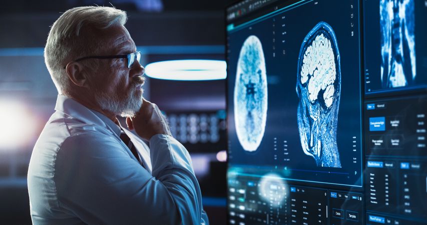 Medical Research Center: Close Up Portrait Of Male Neurologist