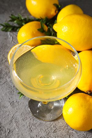 Concept of fresh summer drink - Limoncello cocktail