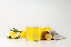 Concept of fresh summer drink - Limoncello cocktail