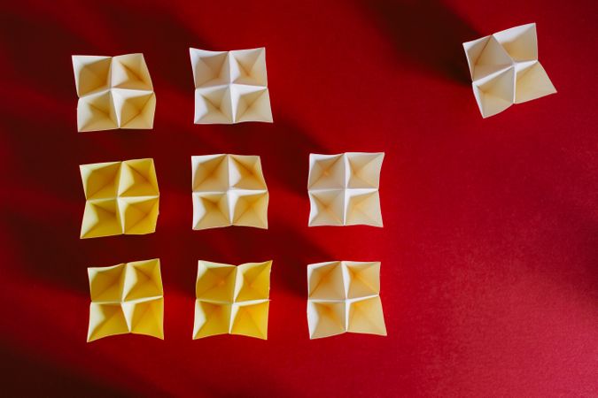 Set of paper origami