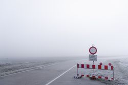 Closed road barrier in German