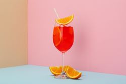 Glass of Italian Spritz, delicious summer cocktail