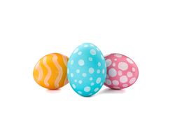 Decorative Easter eggs isolated on blank background. Festive tradition