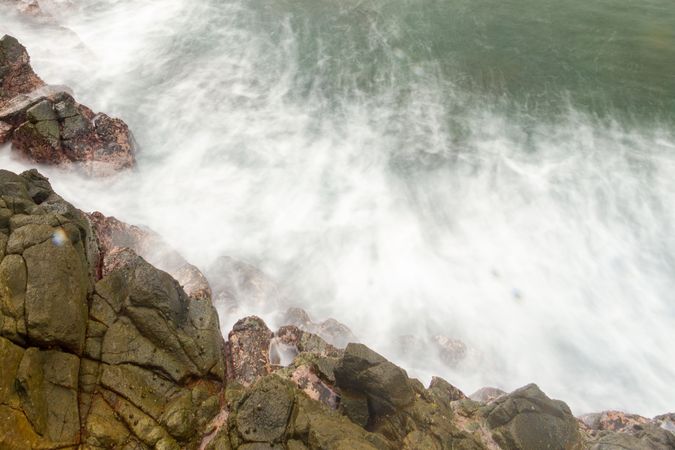 Ocean Waves Hit Coral Reef