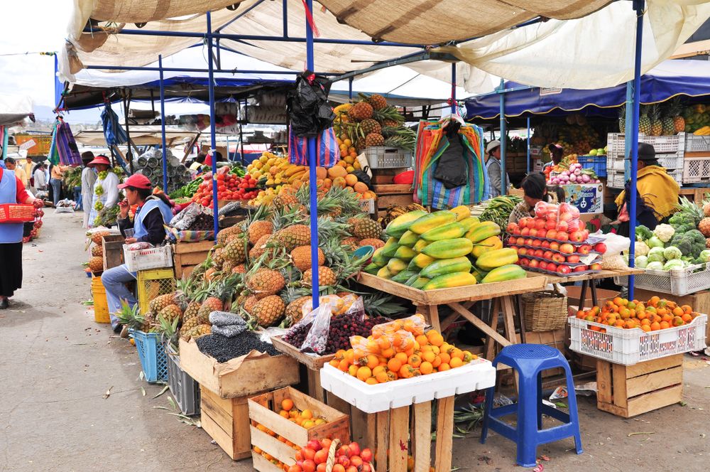 Fruit stand in street market