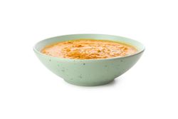 Concept of tasty food, sweet potato puree, isolated on plain background