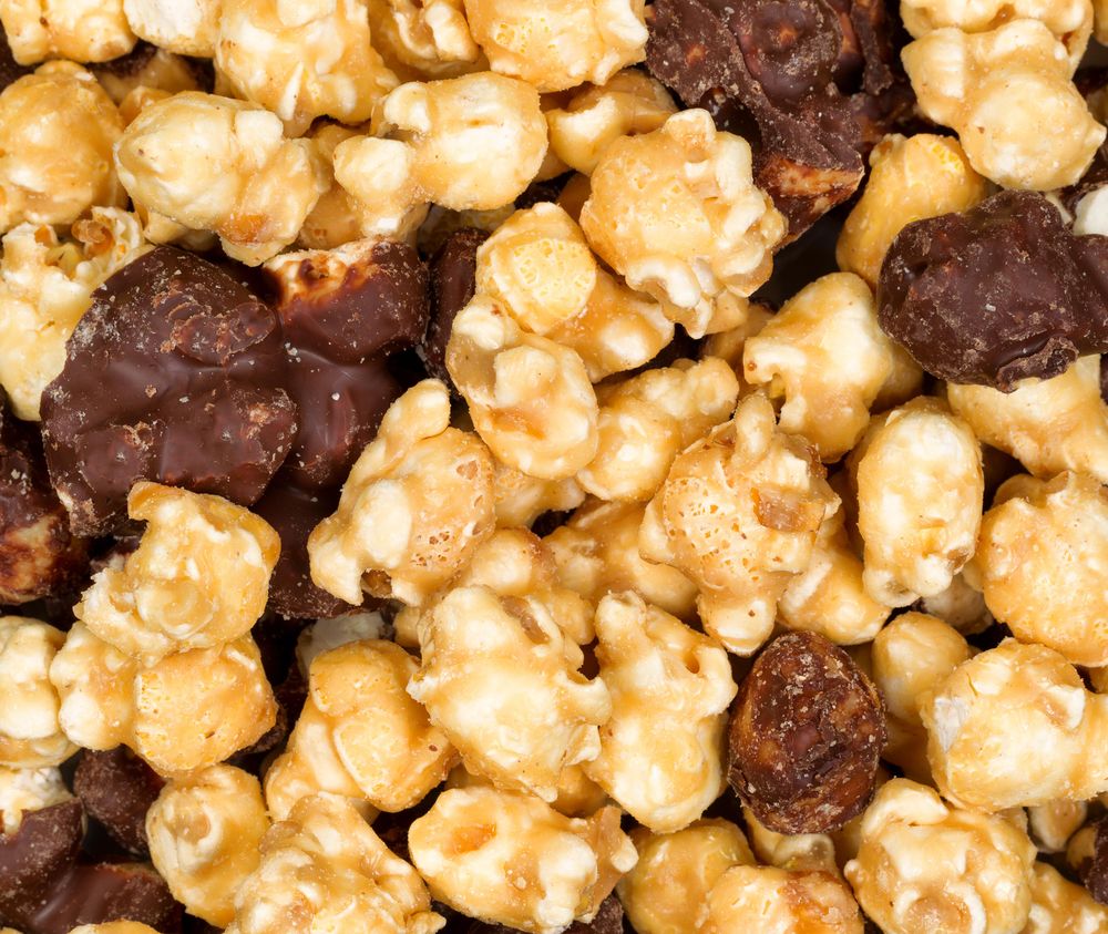 Gourmet popcorn in filled frame layout