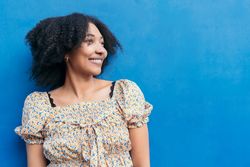 Young woman with beautiful Afro hair.