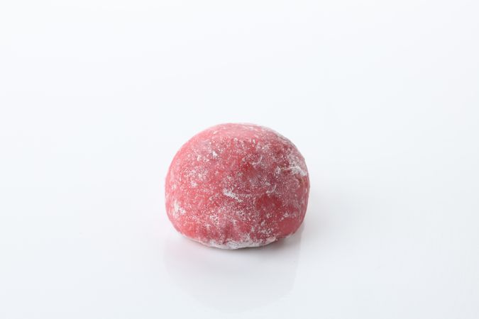 Japanese Pink Mochi Isolated on Blank Background