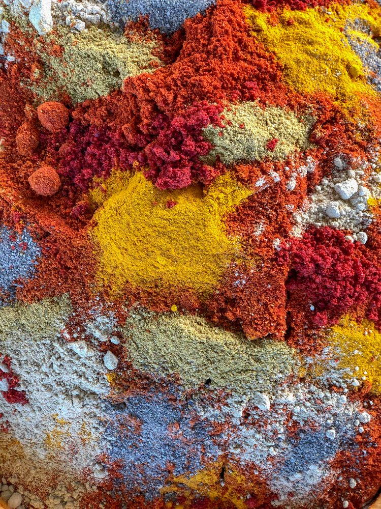 Abstract painting from oriental spices