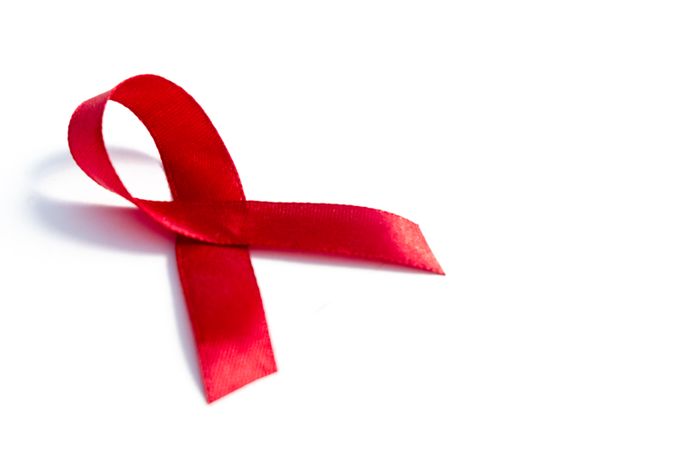 Red ribbons, HIV awareness concept, world AIDS day, world hypertension day