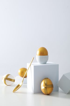 Pension rewards, returns and investment funding concepts, golden eggs