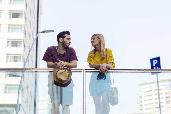 Young couple on bridge