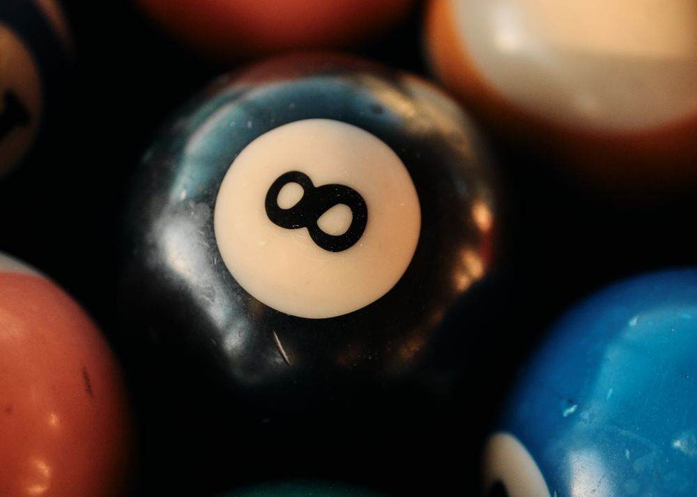 Close up of 8-ball