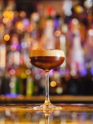 Espresso martini served in bar