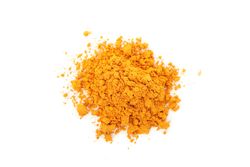 Top view of pile of loose turmeric powder
