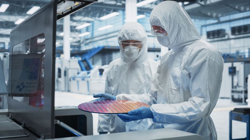 Scientists working together in the lab