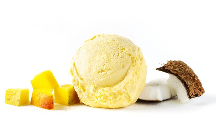 Coconut mango ice cream