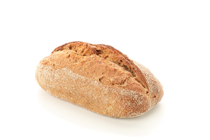 Wheat bread isolated on plain background. Bakery products