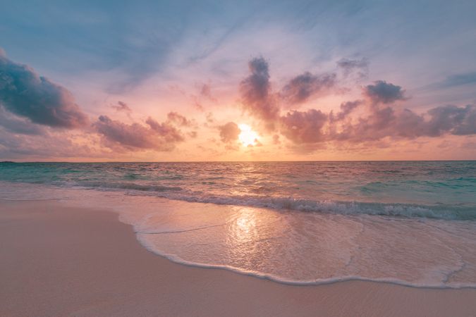 Colorful sunset over the beach
