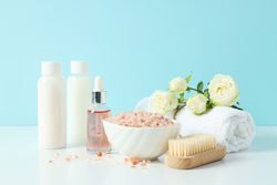 Sea salt, concept of spa and self care