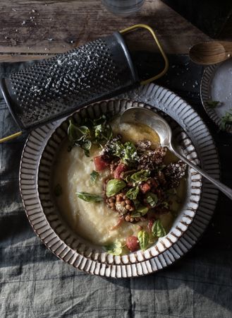 Polenta with vegetarian ragut
