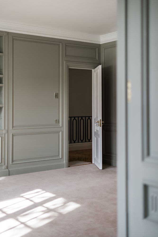Modern house room with hallway in soft light