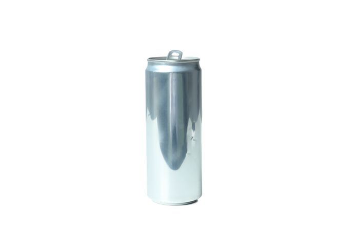 Blank can with space for label, isolated on blank background