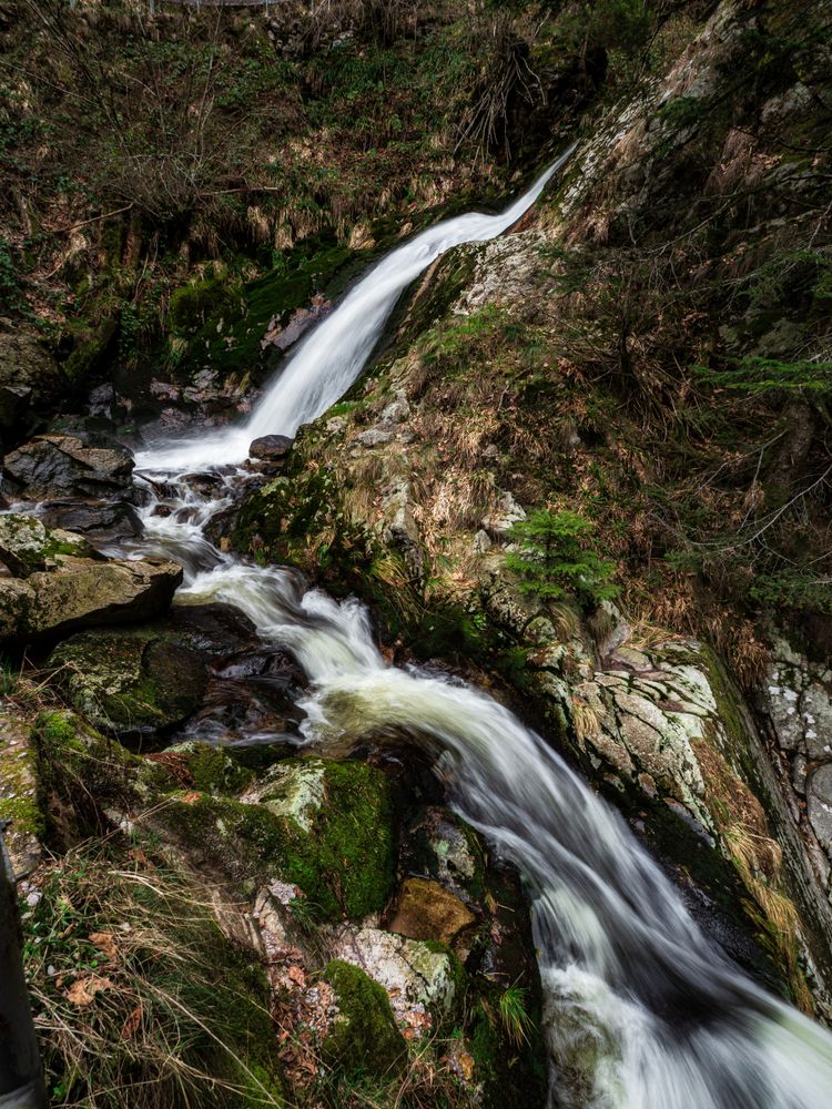 All Saints waterfall in Germany, spring time, sunny weather