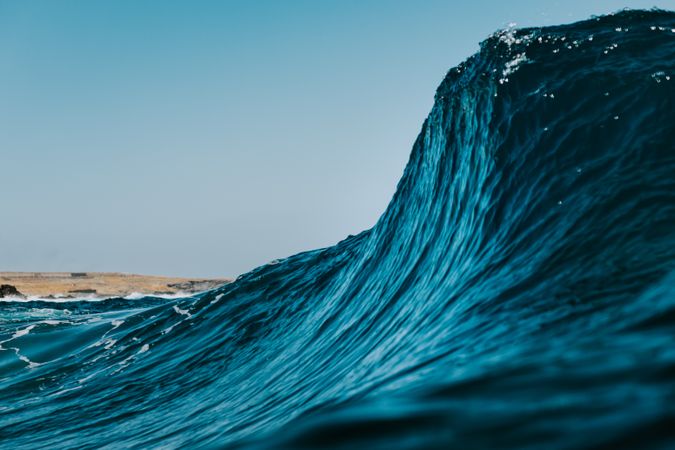 Waves raising at the sea