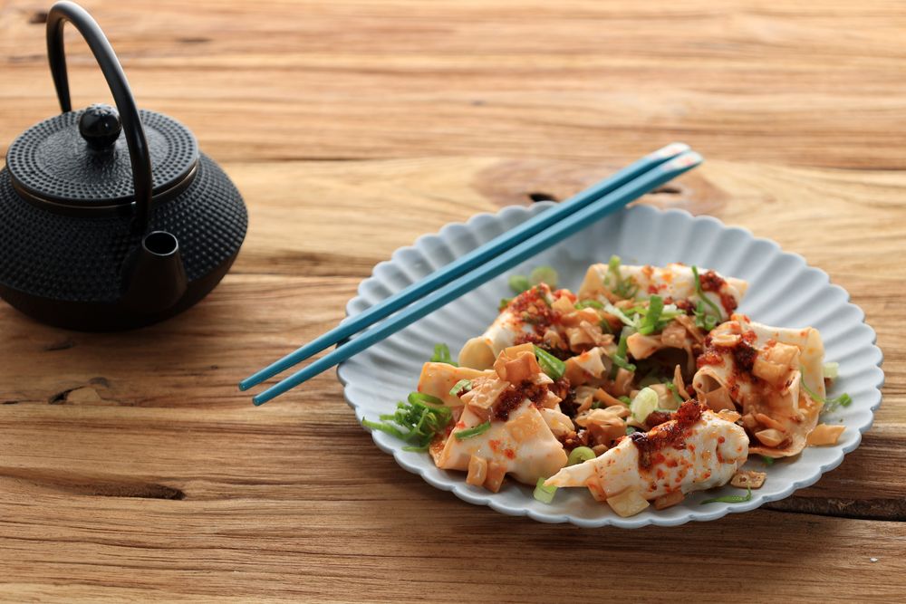 Chinese Dumpling or Pangsit with Chilli Oil