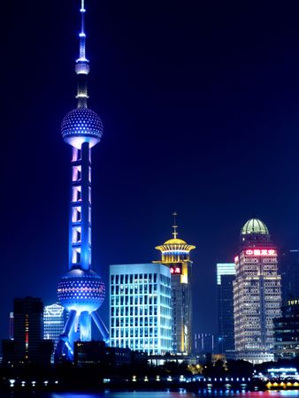 Cityscape of Shanghai during night time